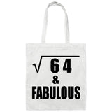 8th Birthday Square Root of 64 & Fabulous - Tote Bag White