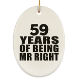 59th Anniversary 59 Years Of Being Mr Right - Oval Ornament