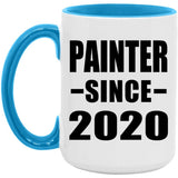 Painter Since 2020 - 15oz Accent Mug Blue