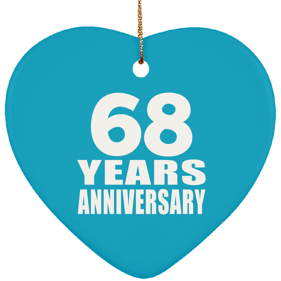 68th Anniversary 68 Years - Heart Ornament