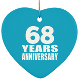68th Anniversary 68 Years - Heart Ornament