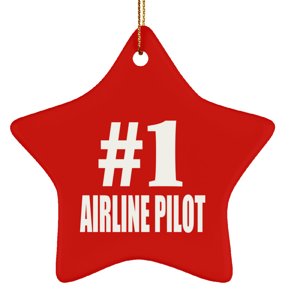 Number One #1 Airline Pilot - Star Ornament