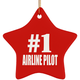 Number One #1 Airline Pilot - Star Ornament