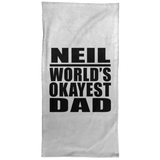 Neil World's Okayest Dad - Hand Towel