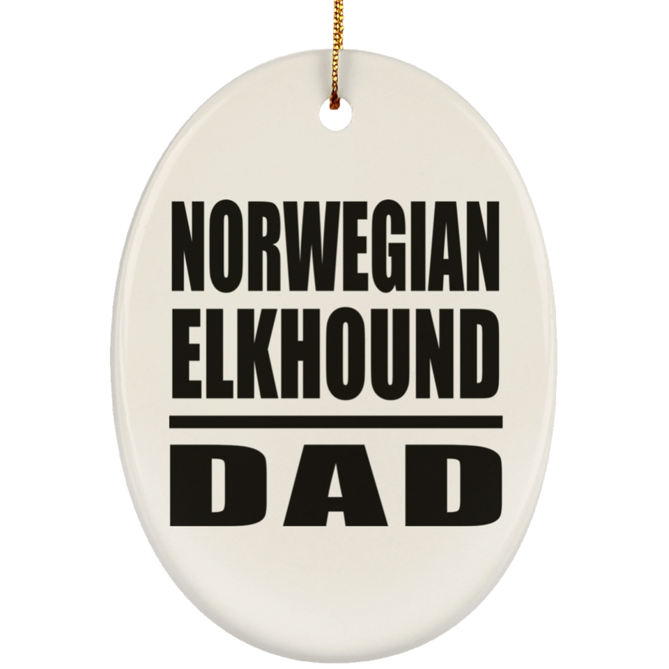 Norwegian Elkhound Dad - Oval Ornament