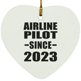 Airline Pilot Since 2023 - Heart Ornament