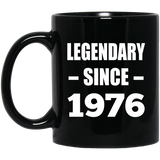 48th Birthday Legendary Since 1976 - 11oz Coffee Mug Black