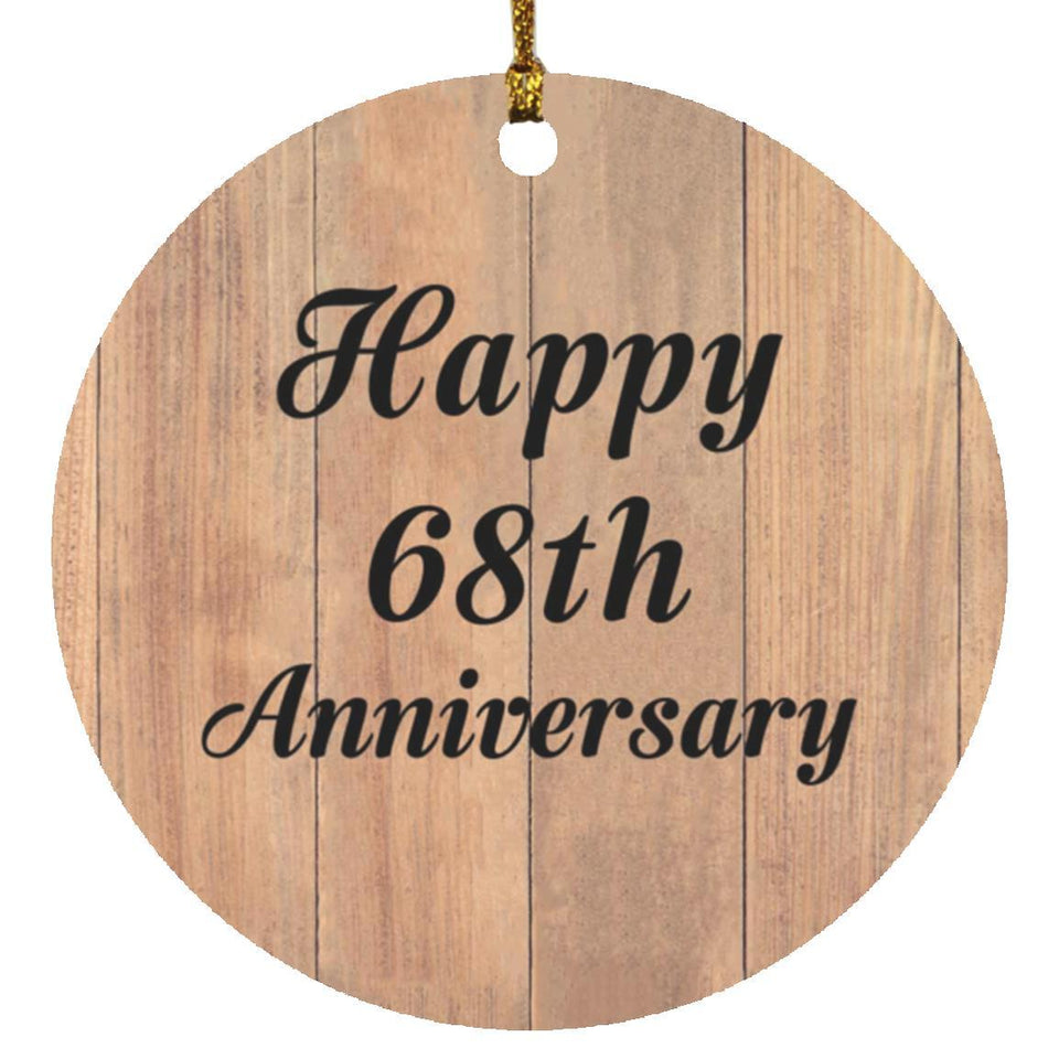 Happy 68th Anniversary - Circle Ornament C