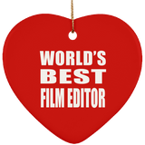 World's Best Film Editor - Heart Ornament