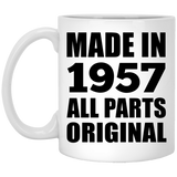 67th Birthday Made in 1957 All Parts Original - 11oz Coffee Mug