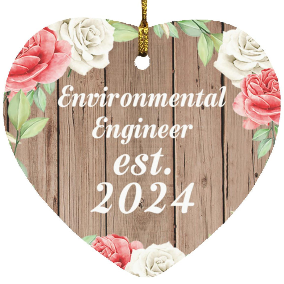 Environmental Engineer Established Est. 2024 - Heart Ornament B