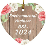 Environmental Engineer Established Est. 2024 - Heart Ornament B