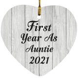 First Year As Auntie 2021 - Heart Ornament F