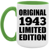 81st Birthday Original 1943 Limited Edition - 15oz Accent Mug Green