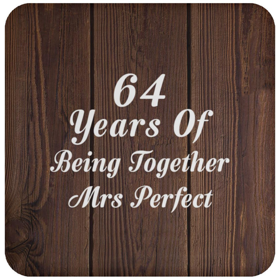 64th Anniversary 64 Years Of Being Mrs Perfect - Drink Coaster D