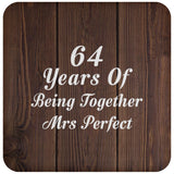 64th Anniversary 64 Years Of Being Mrs Perfect - Drink Coaster D