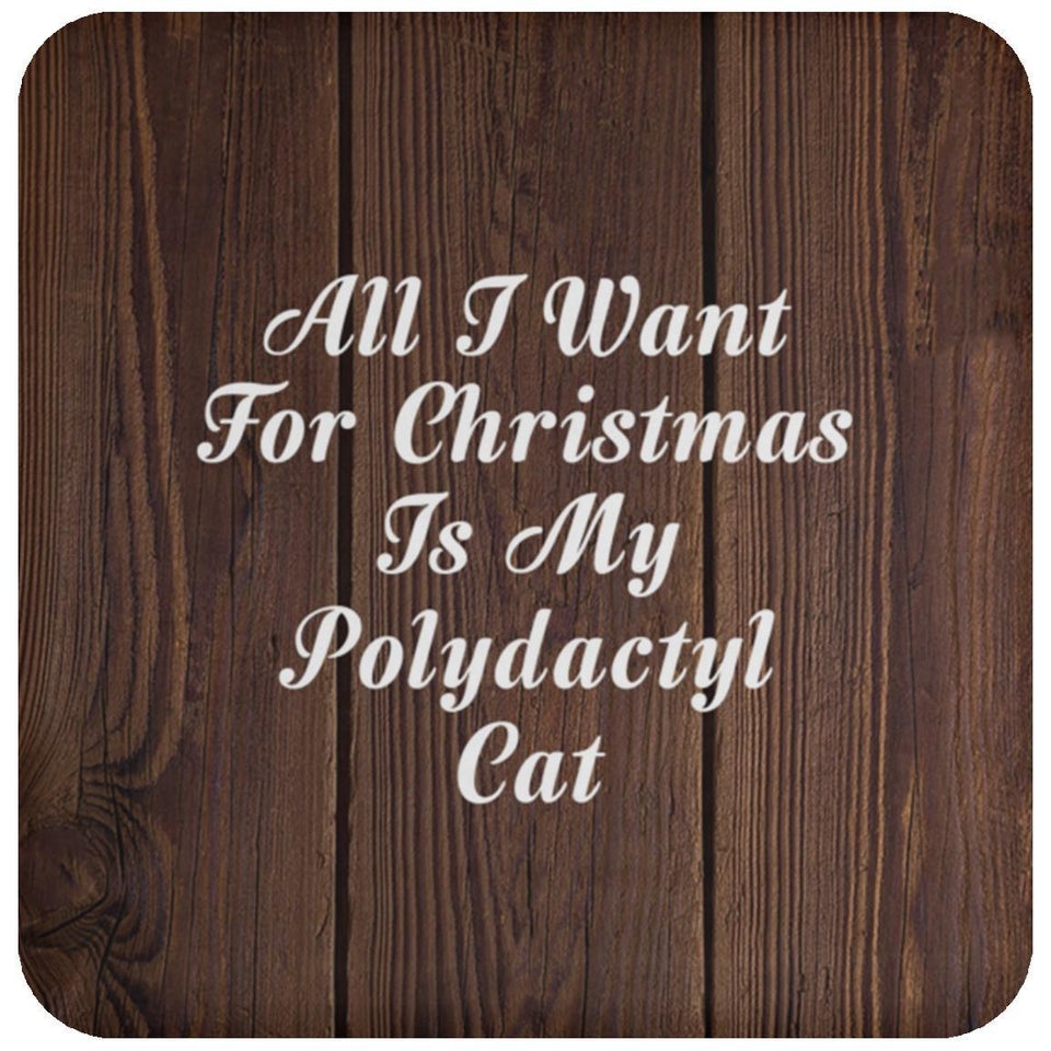 All I Want For Christmas Is My Polydactyl Cat - Drink Coaster D