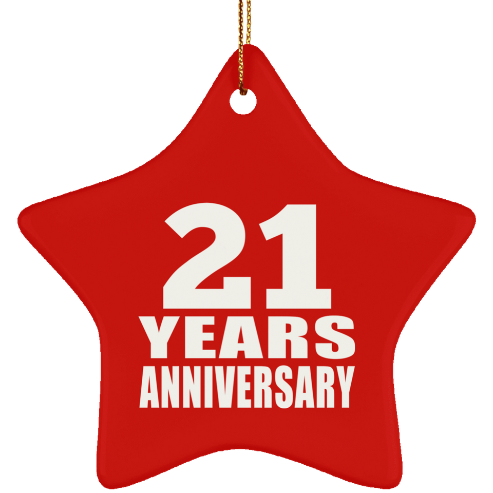21st Anniversary 21 Years - Star Ornament