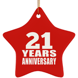 21st Anniversary 21 Years - Star Ornament