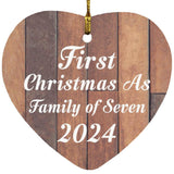 First Christmas As Family Of Seven 2024 - Heart Ornament E