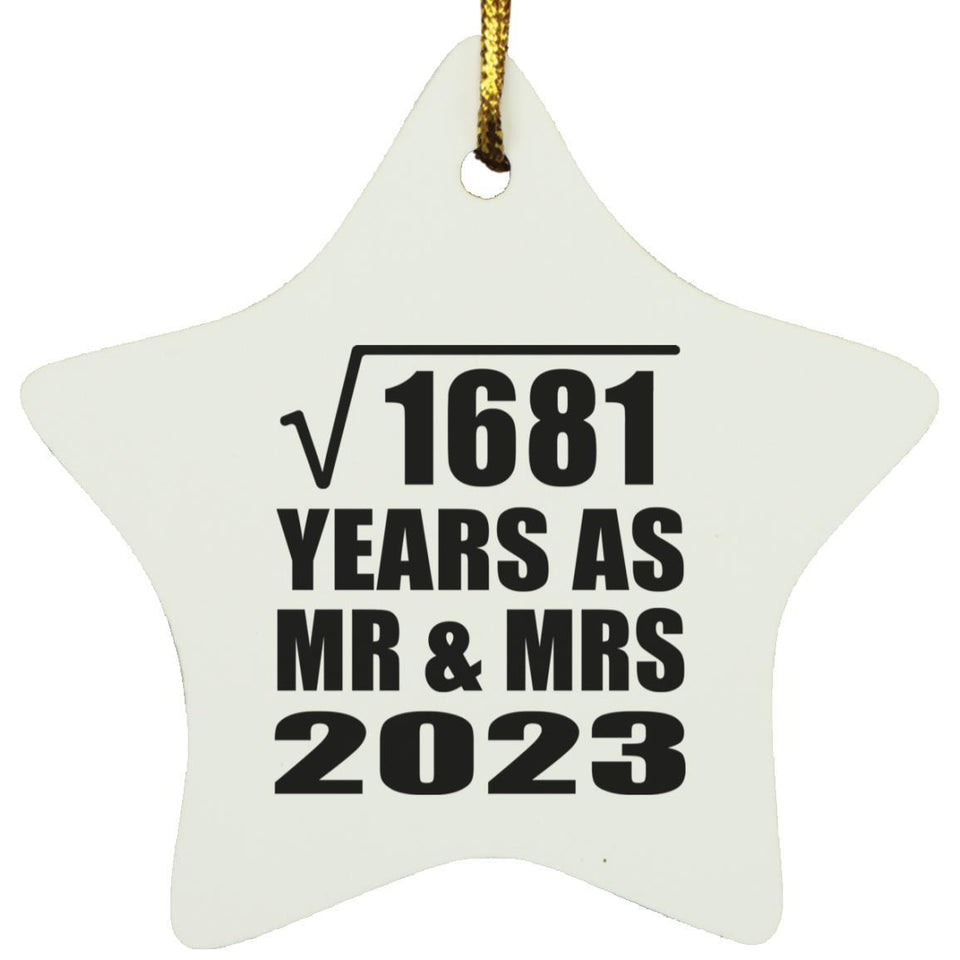 41st Anniversary Square Root of 1681 Years As Mr & Mrs 2023 - Star Ornament