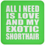All I Need Is Love And My Exotic Shorthair - Drink Coaster