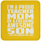 Proud Teacher Mom Of Awesome Son - Drink Coaster
