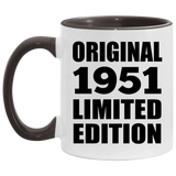 73rd Birthday Original 1951 Limited Edition - 11oz Accent Mug Black