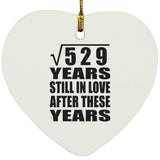 23rd Anniversary Square Root of 529 Years Still In Love - Heart Ornament