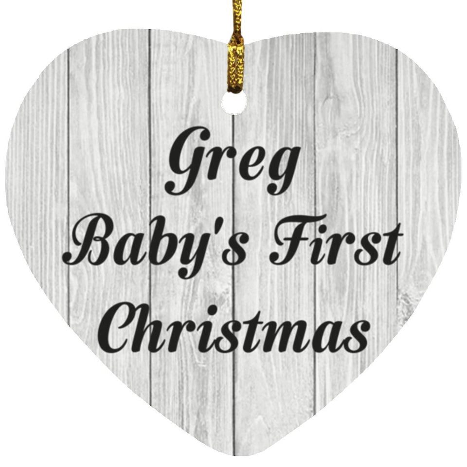 Greg Baby's First Christmas - Heart Ornament F