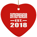 Entrepreneur Established EST. 2018 - Heart Ornament