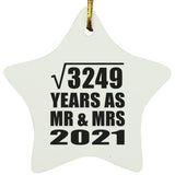 57th Anniversary Square Root of 3249 Years As Mr & Mrs 2021 - Star Ornament