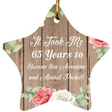 65th Birthday Took 65 Years To Become Awesome & Perfect - Star Ornament B