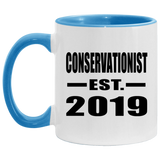 Conservationist Established EST. 2019 - 11oz Accent Mug Blue