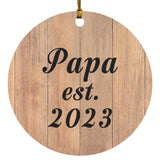 Papa Established EST. 2023 - Circle Ornament C