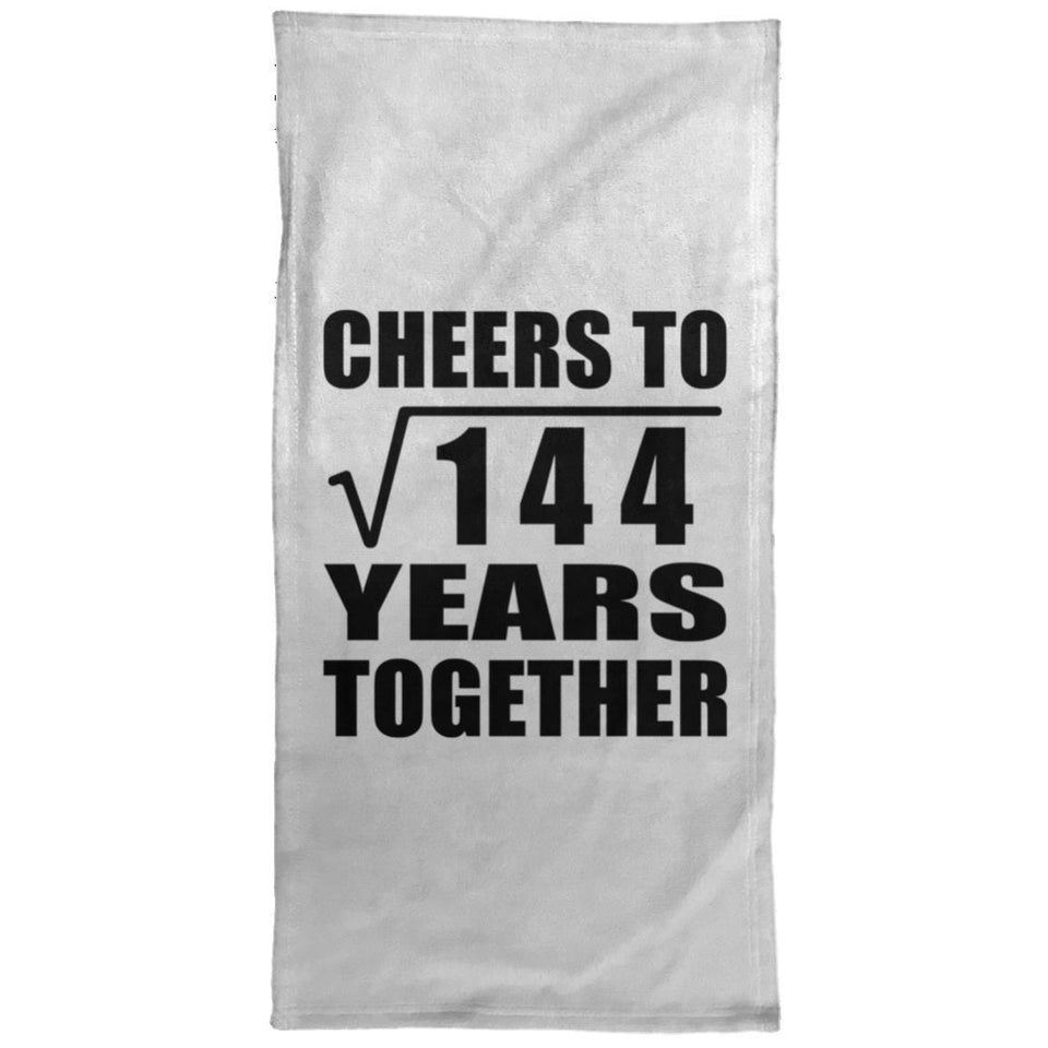 12th Anniversary Cheers To Square Root of 144 Years Together - Hand Towel