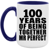 100th Anniversary 100 Years Of Being Mr Perfect - 15oz Accent Mug Purple