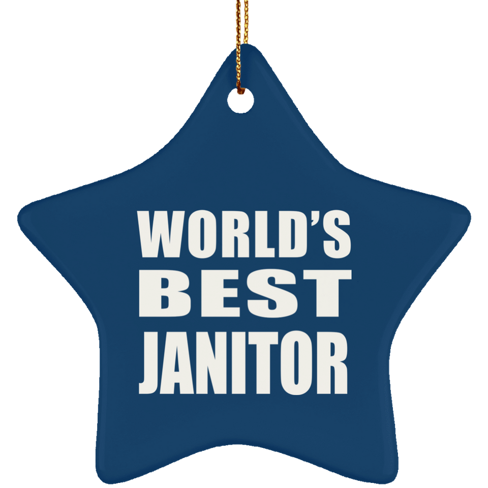 World's Best Janitor - Star Ornament