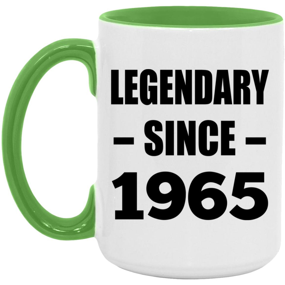 59th Birthday Legendary Since 1965 - 15oz Accent Mug Green