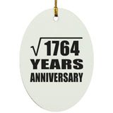 42nd Anniversary Square Root of 1764 Years Anniversary - Oval Ornament