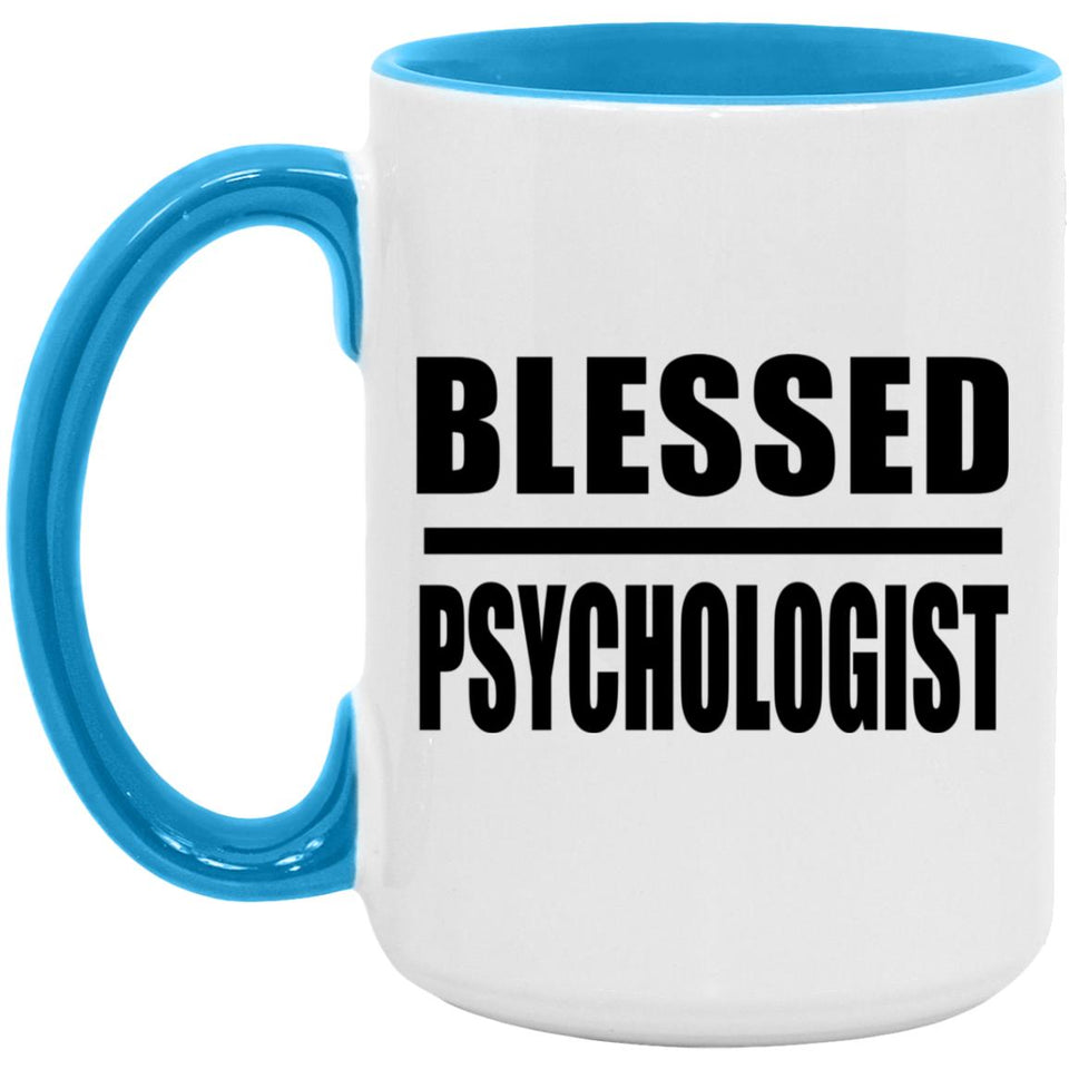 Blessed Psychologist - 15oz Accent Mug Blue