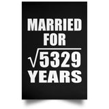 73rd Anniversary Married For Square Root of 5329 Years - Poster Portrait