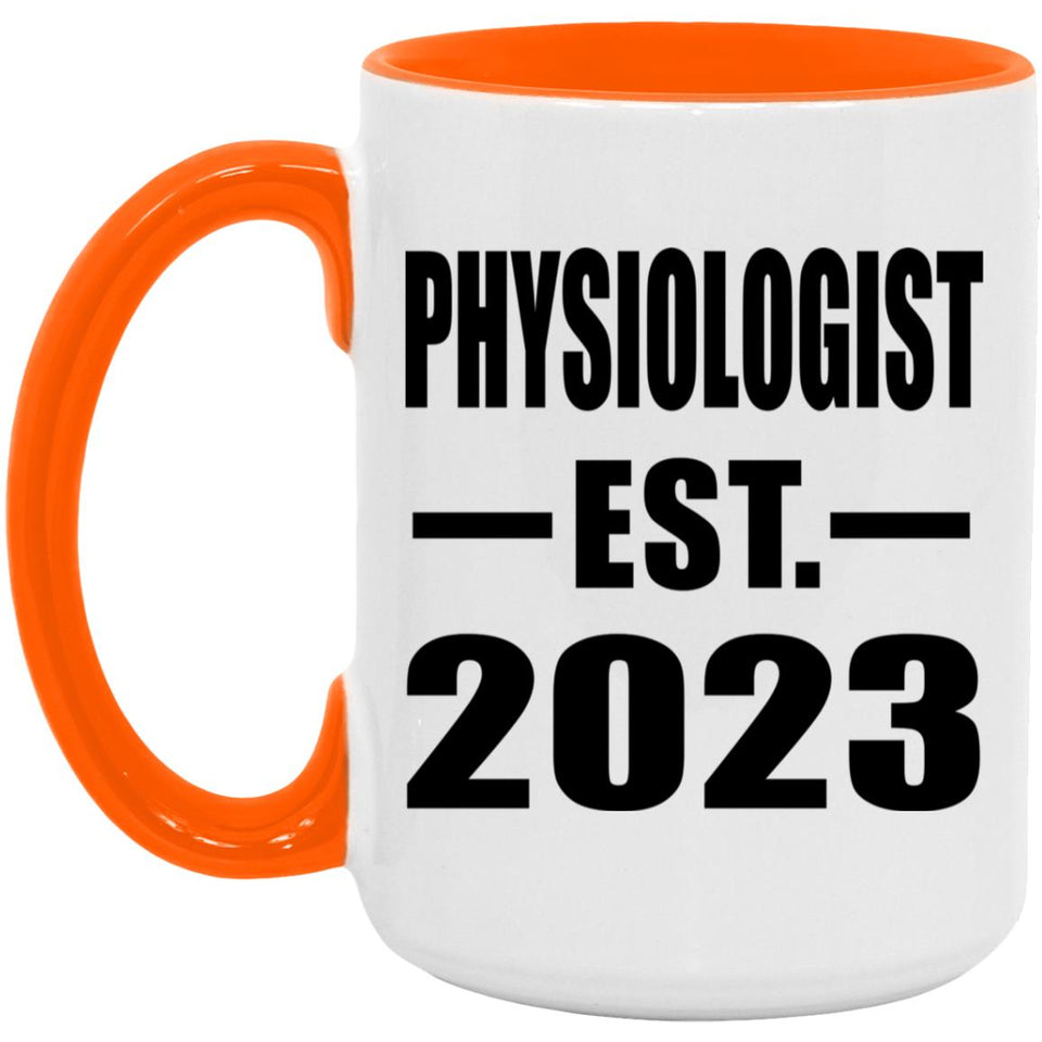 Physiologist Established EST. 2023 - 15oz Accent Mug Orange