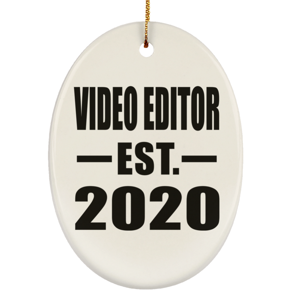 Video Editor Established EST. 2020 - Oval Ornament