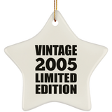 19th Birthday Vintage 2005 Limited Edition - Star Ornament