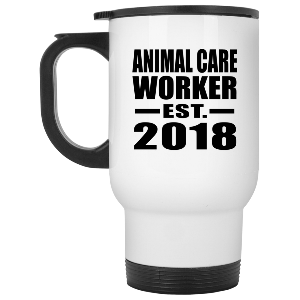 Animal Care Worker Established EST. 2018 - White Travel Mug