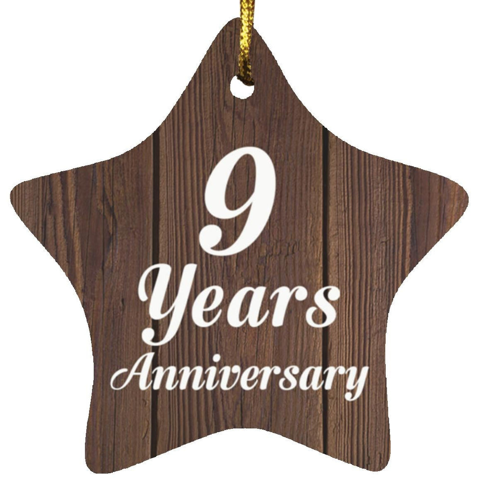 9th Anniversary 9 Years Anniversary - Star Ornament D