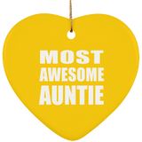 Most Awesome Auntie - Heart Ornament