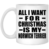 All I Want For Christmas Is My Norwich Terrier - 11 Oz Coffee Mug