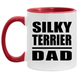 Silky Terrier Dad - 11oz Accent Mug Red